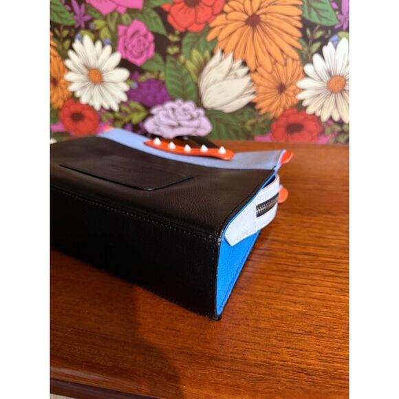 Min & Mon Vali Small Crossbody Handbag All Over Eyes Fur Black / Blue / Orange - Picture 13 of 13